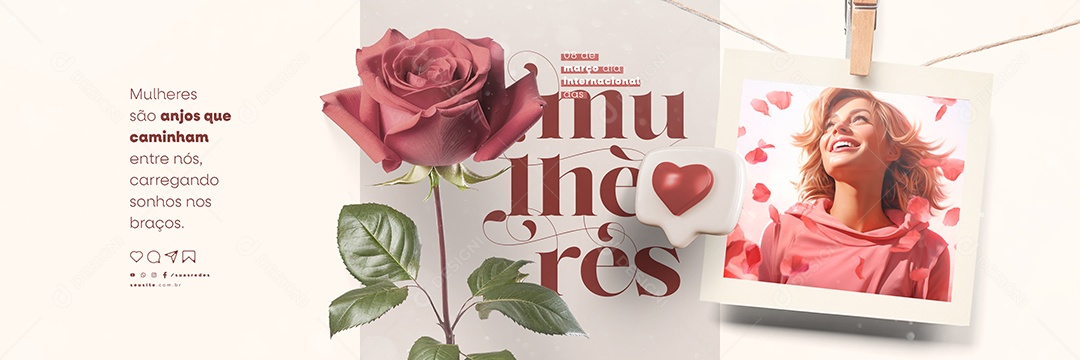 Carrossel Dia Internacional das Mulheres 08 de Março Social Media PSD Editável