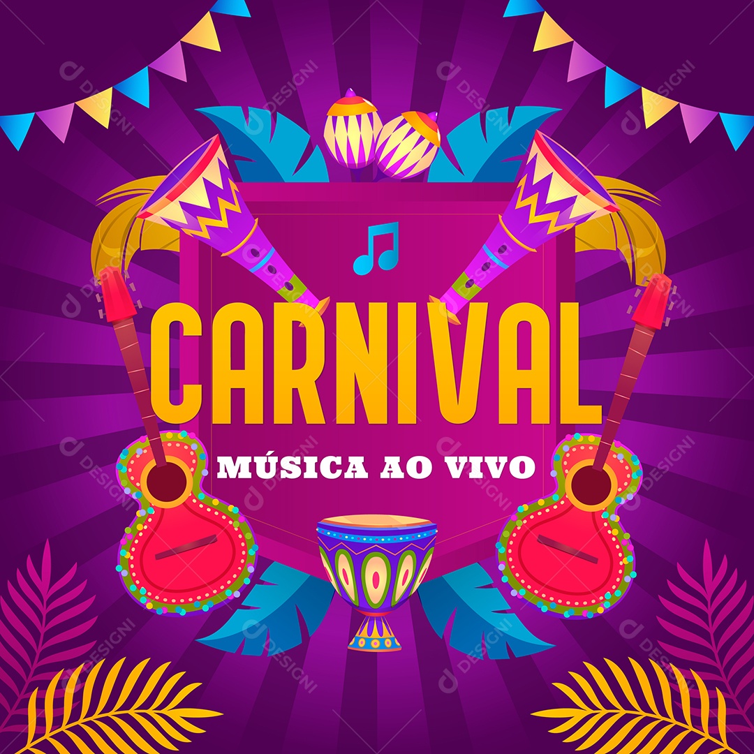 Festival de Carnaval Ilustração AI Editável