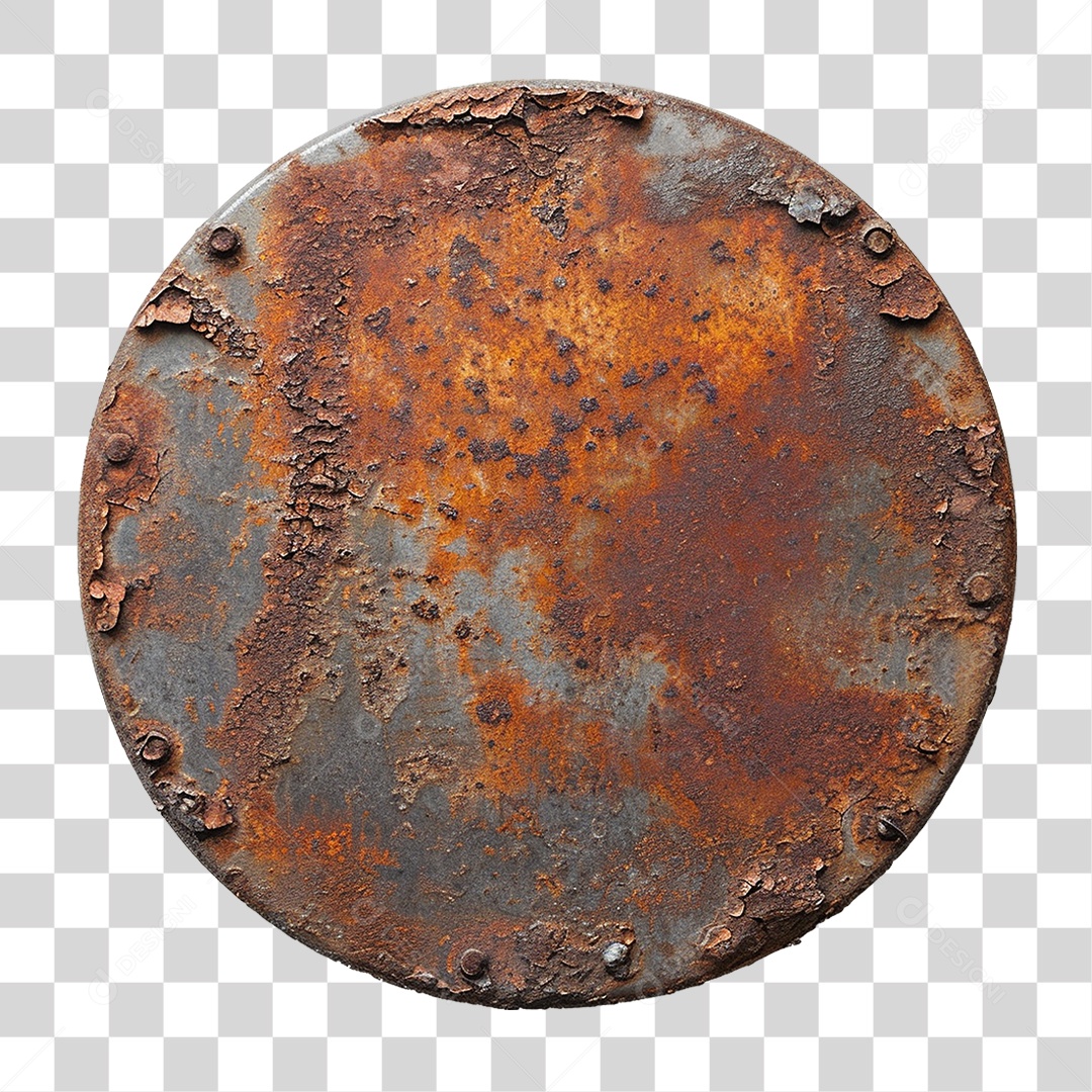 Placa de Metal Enferrujada PNG Transparente