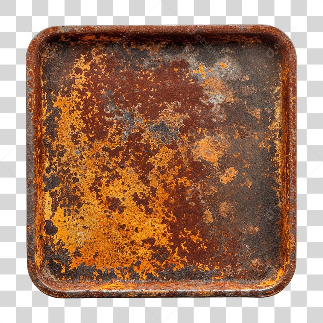 Placa de Metal Enferrujada PNG Transparente