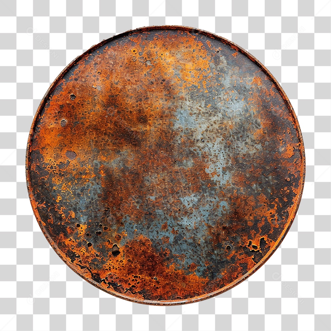 Placa de Metal Enferrujada PNG Transparente