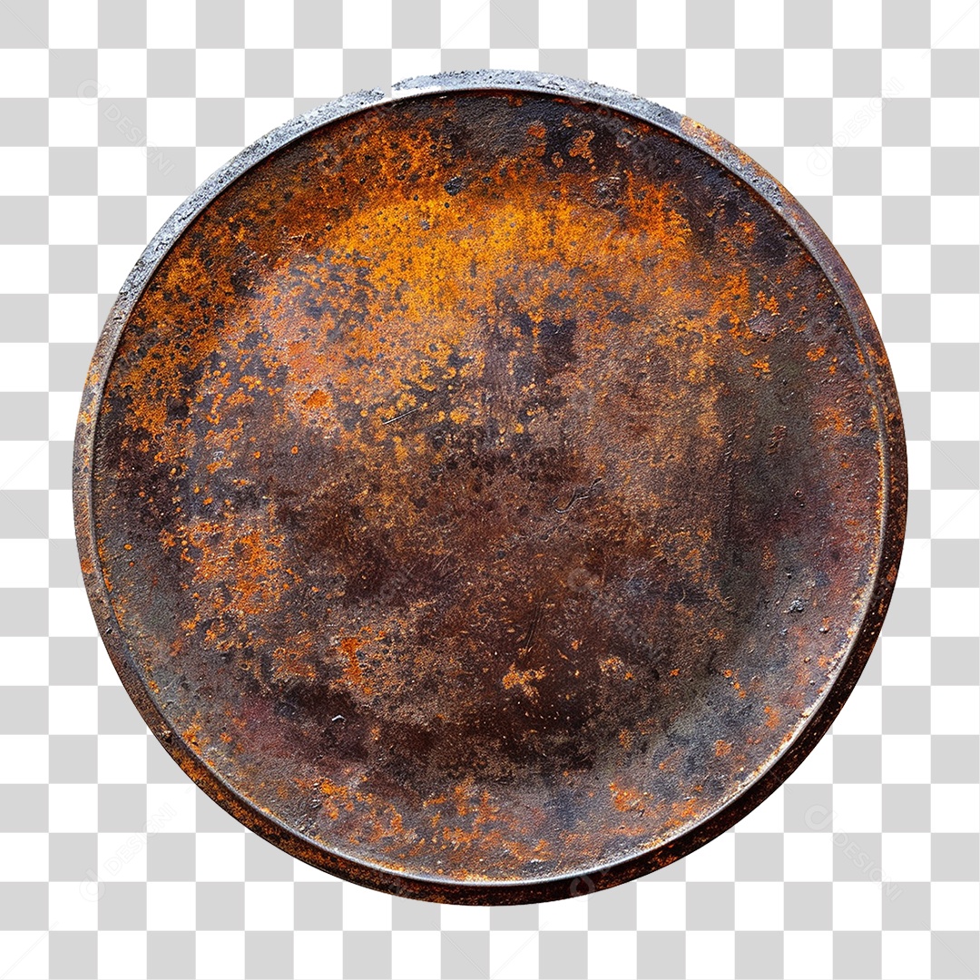 Placa de Metal Enferrujada PNG Transparente