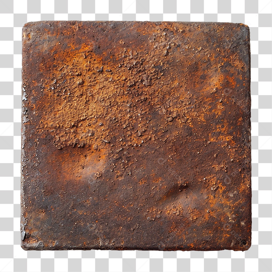 Placa de Metal Enferrujada PNG Transparente
