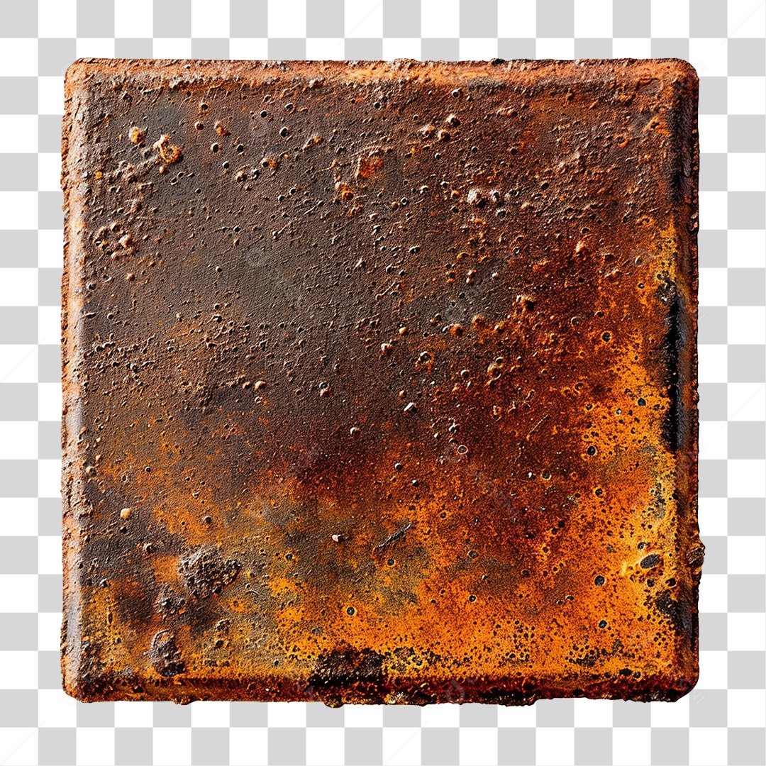 Placa de Metal Enferrujada PNG Transparente