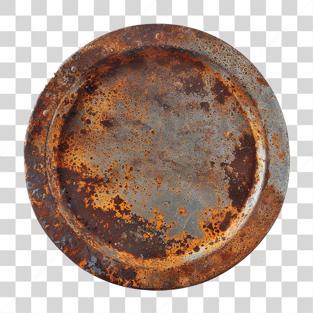 Placa de Metal Enferrujada PNG Transparente
