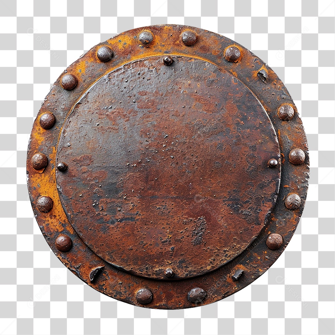 Placa de Metal Enferrujada PNG Transparente