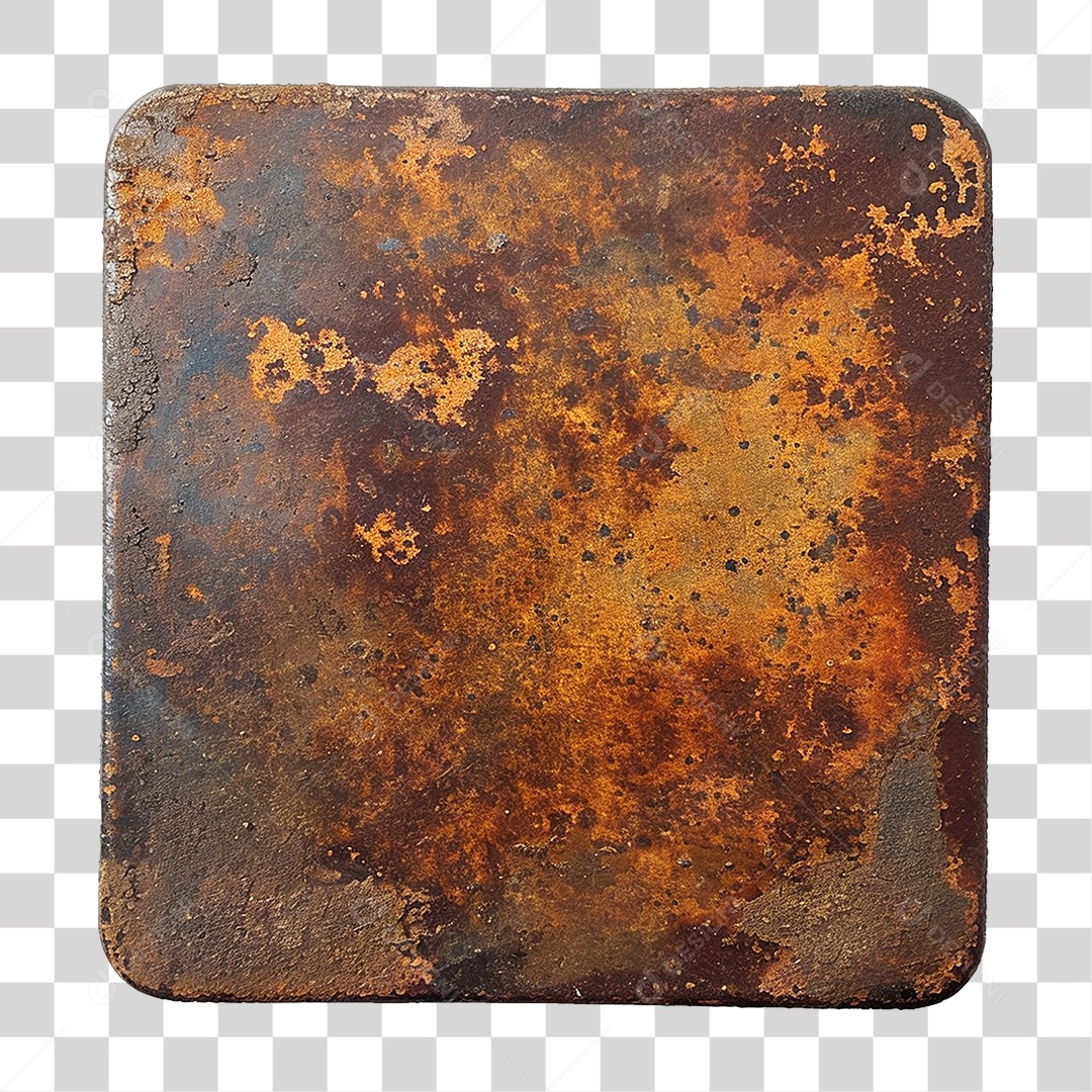 Placa de Metal Enferrujada PNG Transparente