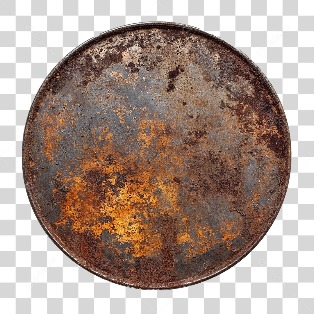 Placa de Metal Enferrujada PNG Transparente