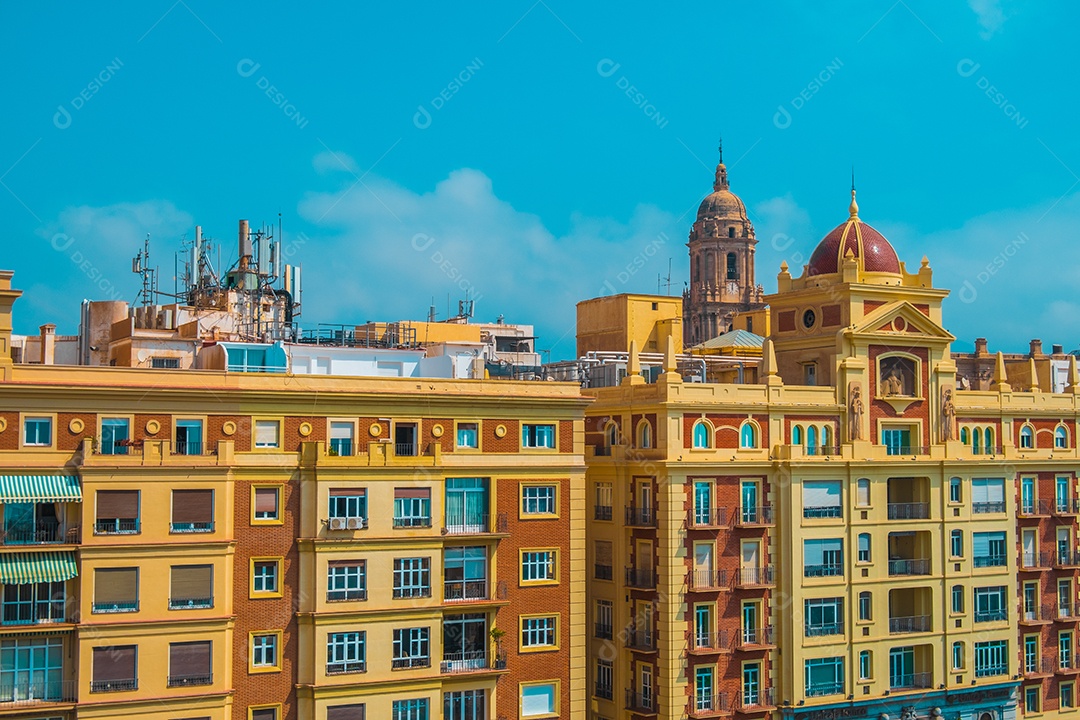 Vista aérea do centro de Málaga na Avenida Alameda Principal