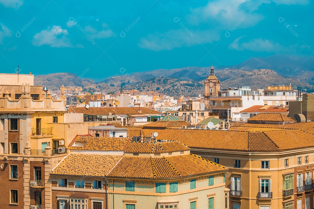 Vista aérea do centro de Málaga na Avenida Alameda Principal