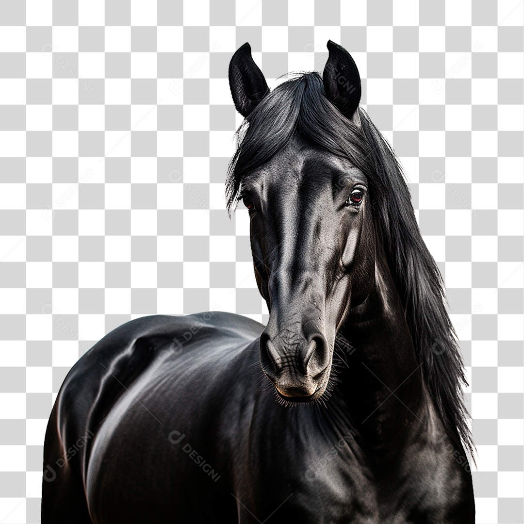 Cavalo Preto PNG Transparente
