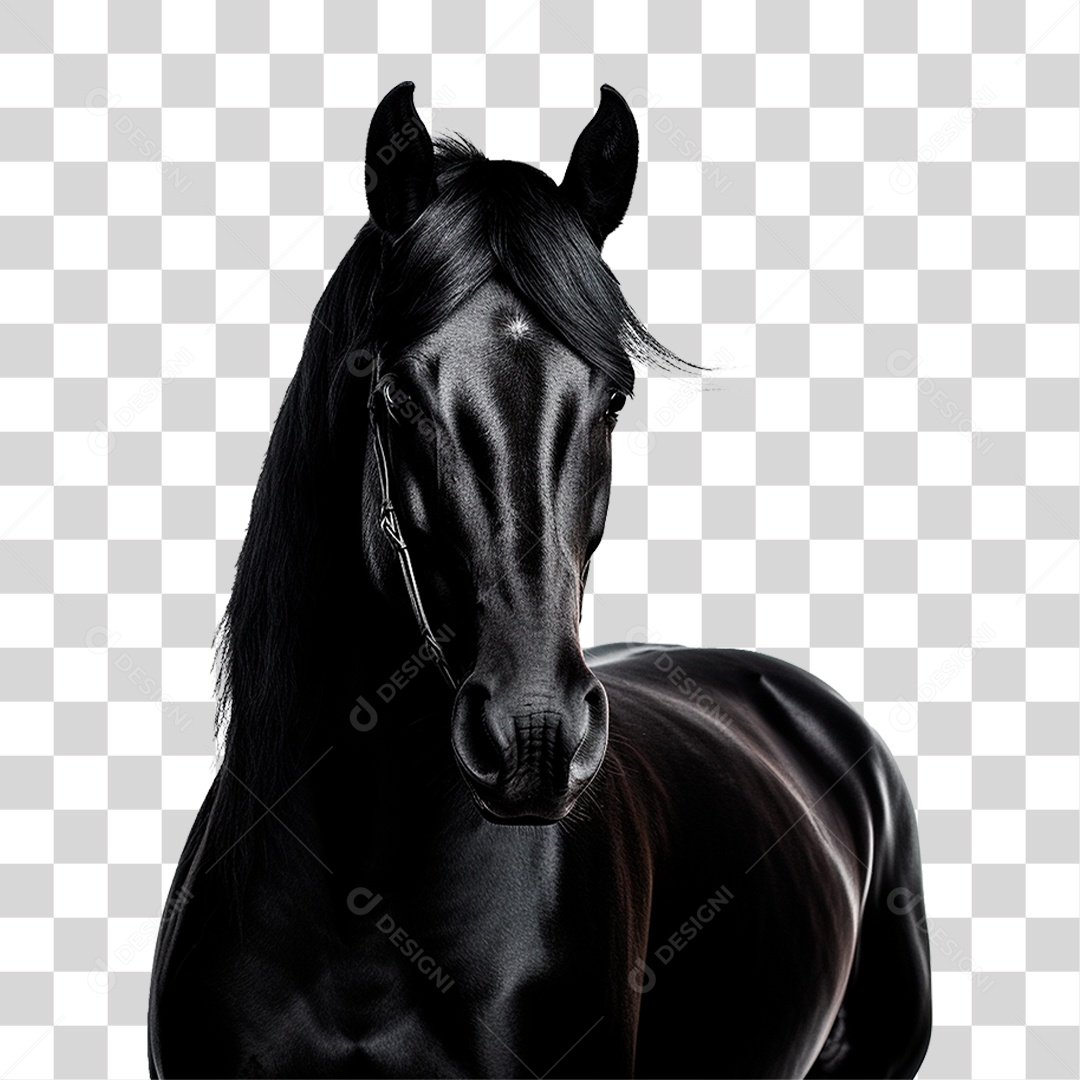 Cavalo Preto PNG Transparente