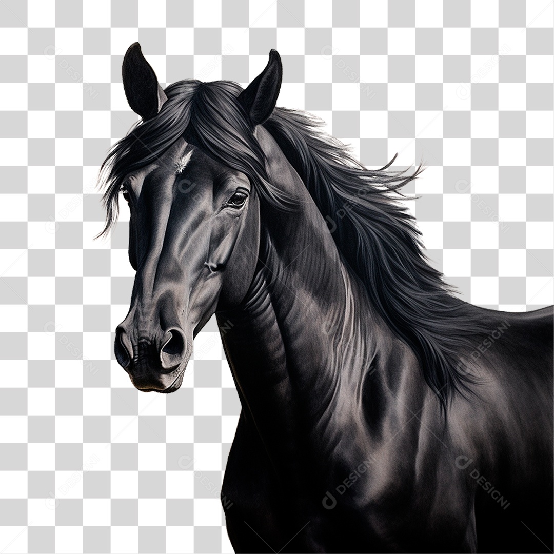 Cavalo Preto PNG Transparente