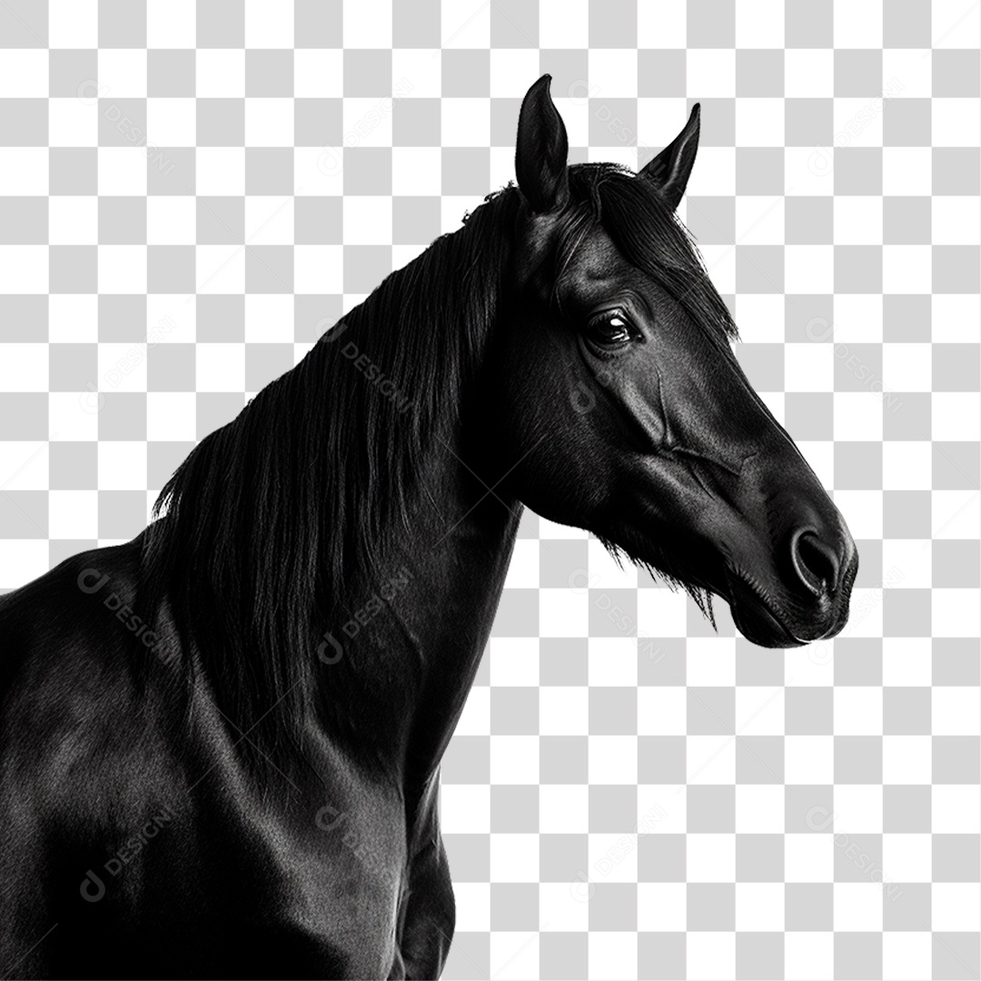 Cavalo Preto PNG Transparente