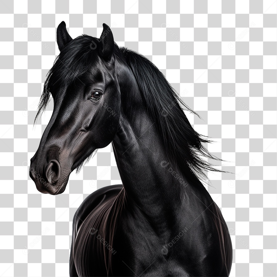 Cavalo Preto PNG Transparente