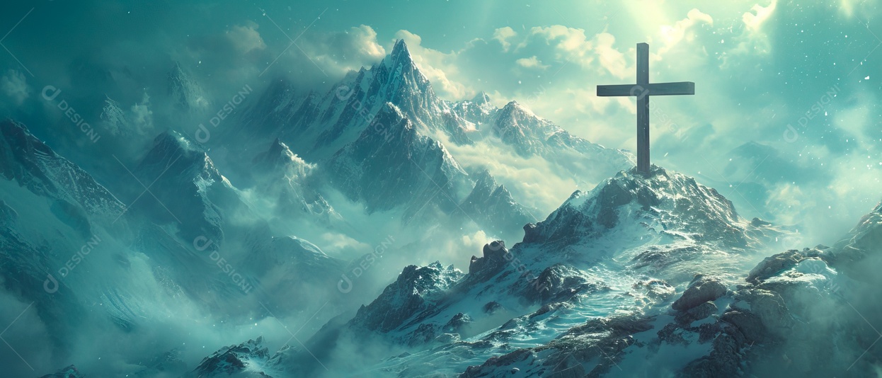 Cruz na montanha IA generativa.