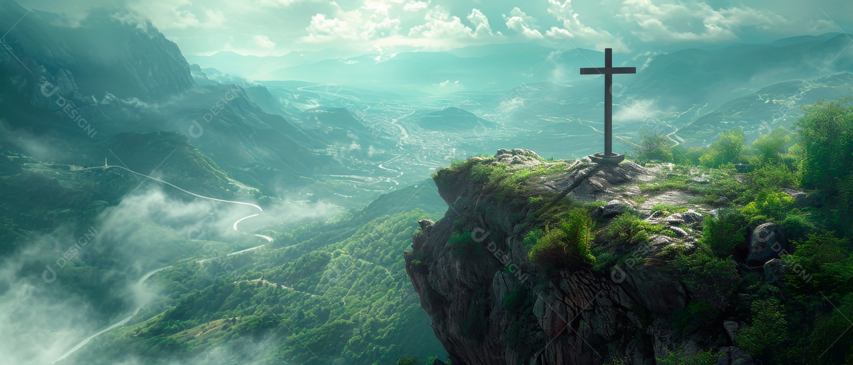 Cruz na montanha IA generativa.