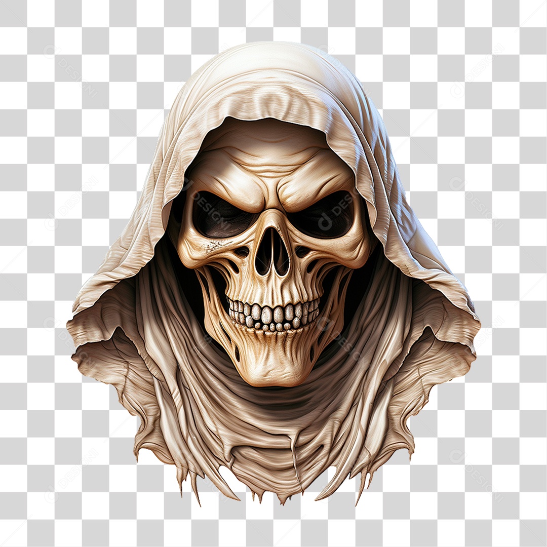 Caveira de Capuz PNG Transparente