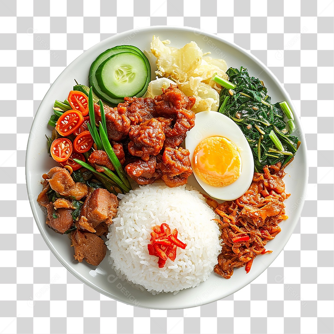 Prato de Nasi Comida Típica PNG Transparente