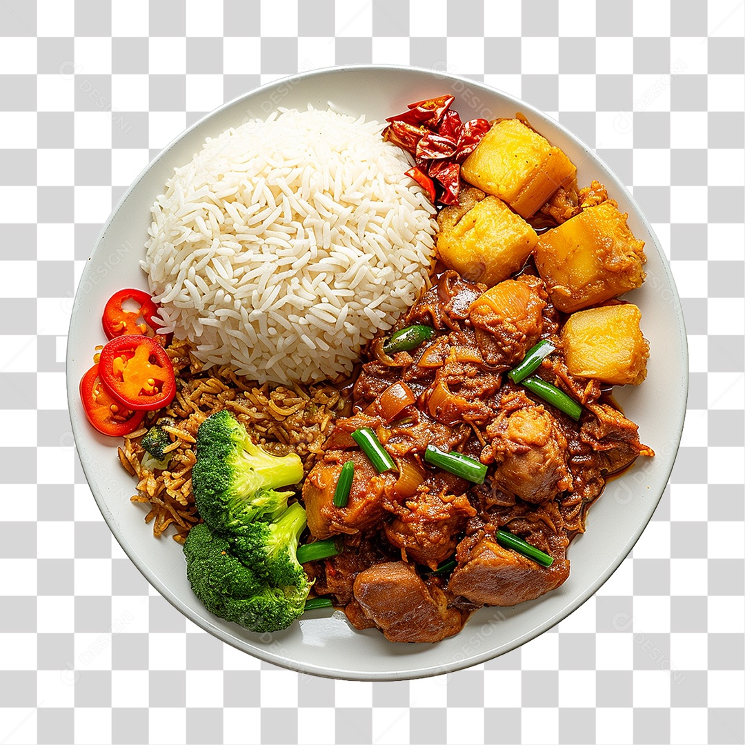 Prato de Nasi Comida Típica PNG Transparente