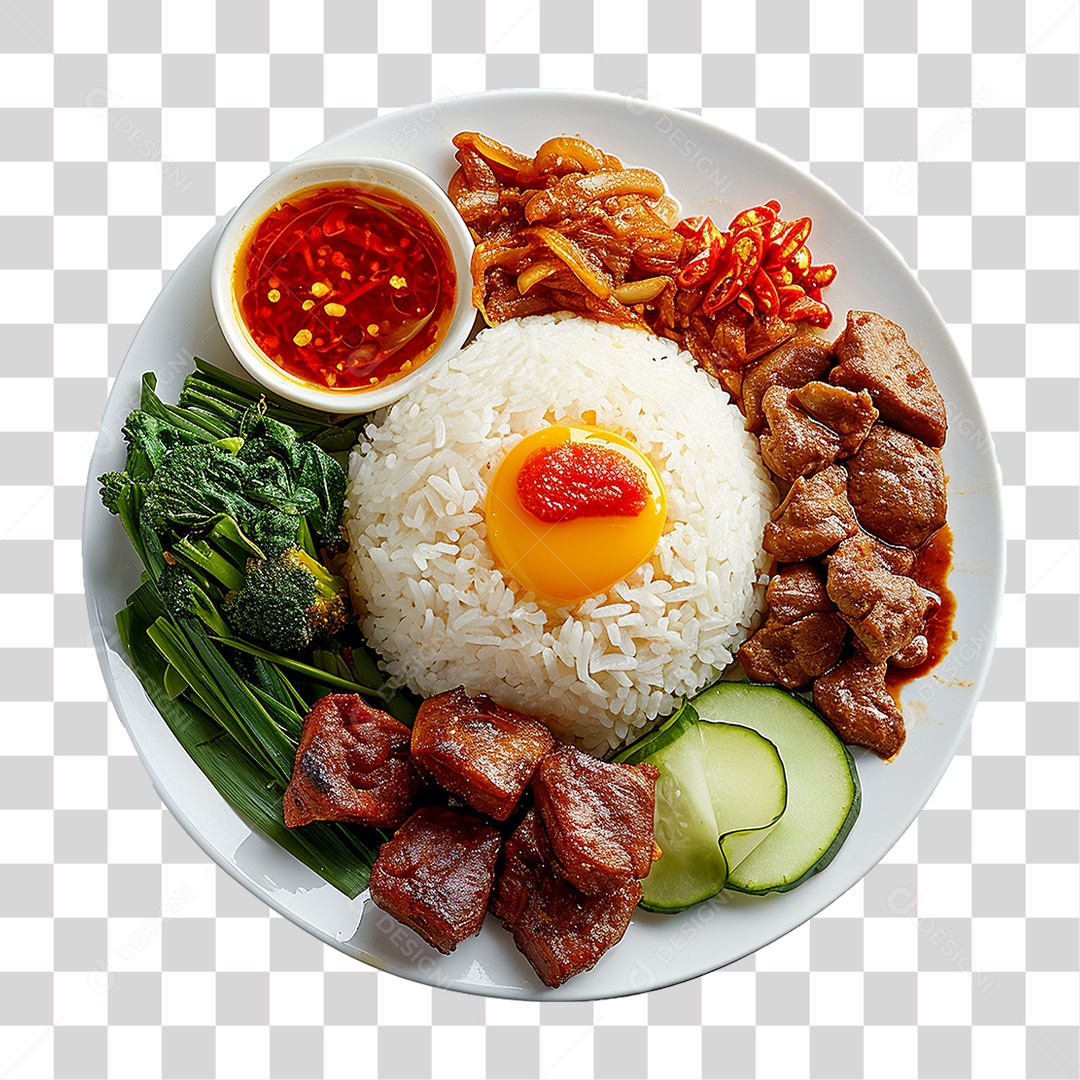 Prato de Nasi Comida Típica PNG Transparente