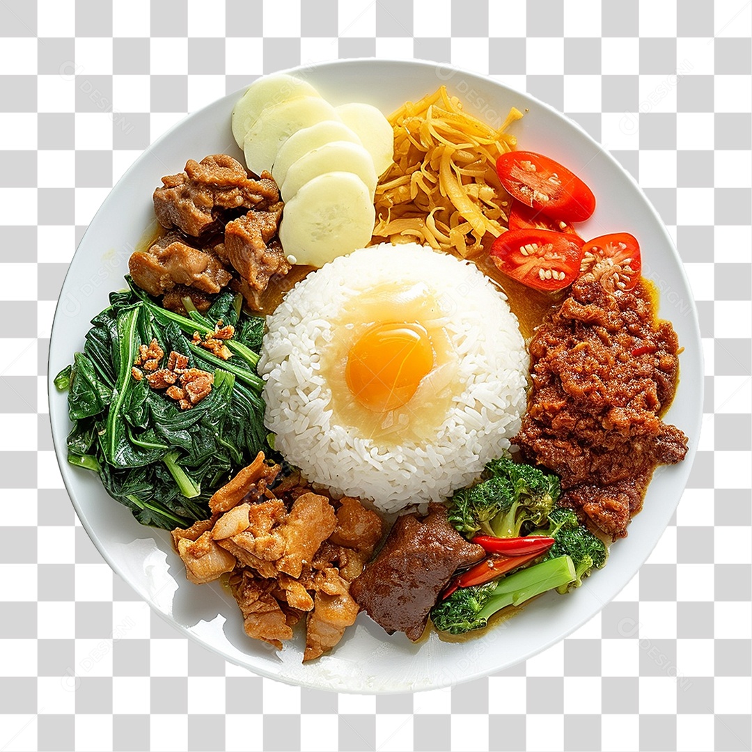 Prato de Nasi Comida Típica PNG Transparente