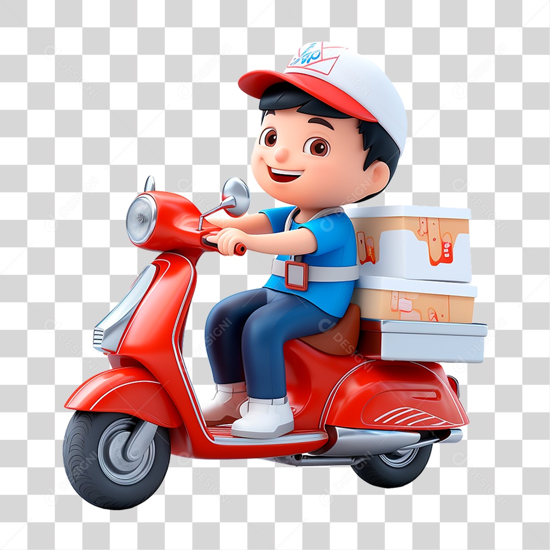 Personagem Entregador PNG Transparente