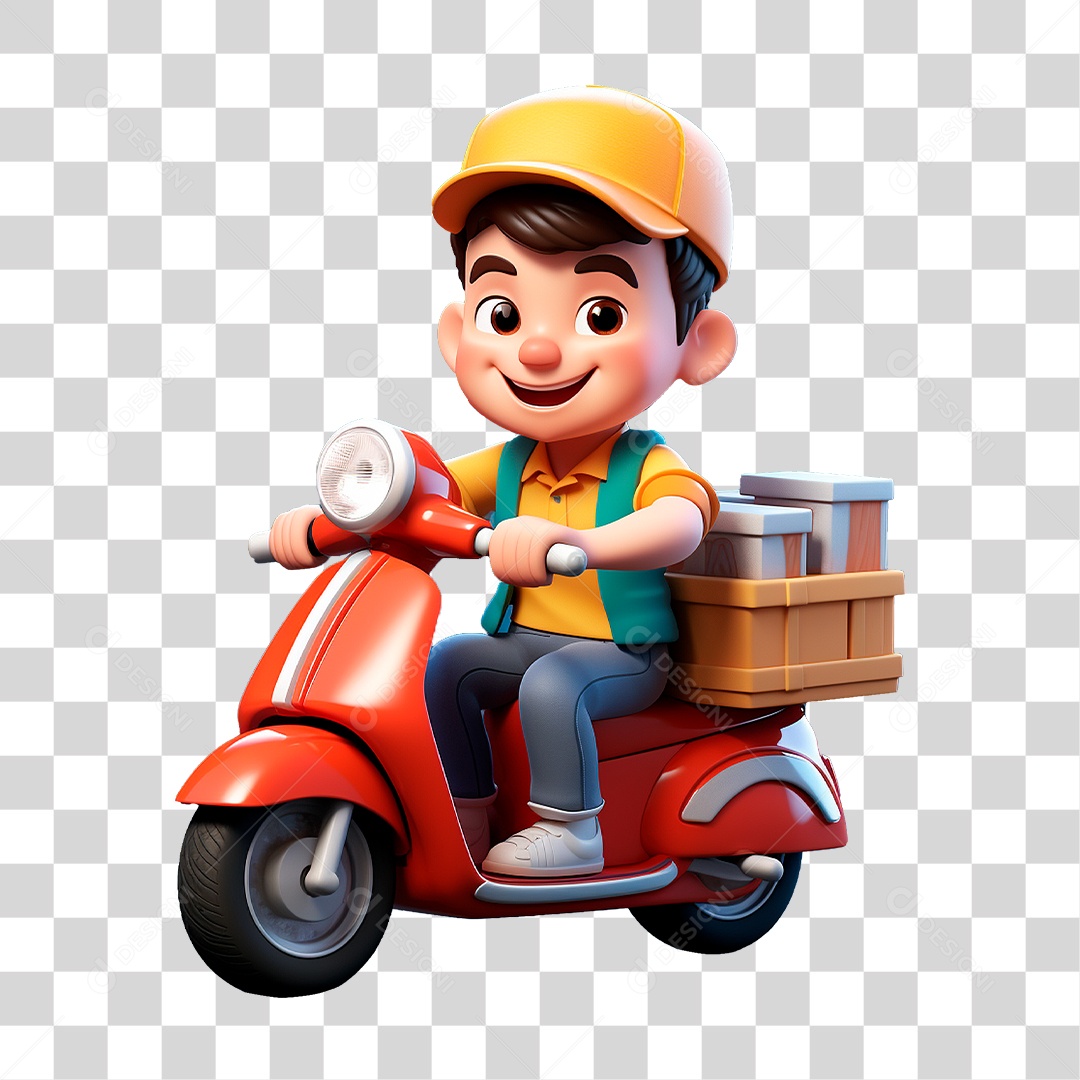 Personagem Entregador PNG Transparente