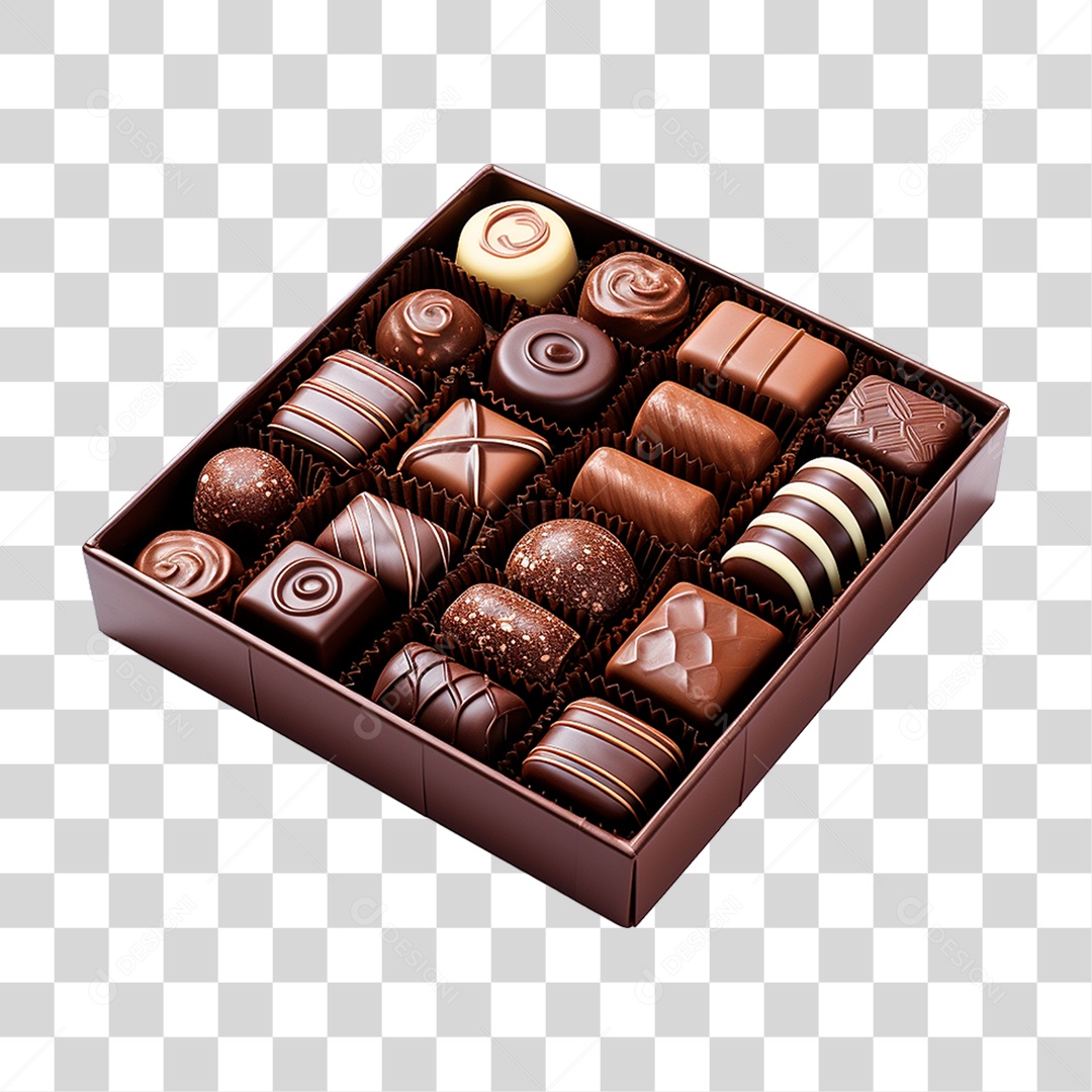 Caixa de Chocolate PNG Transparente