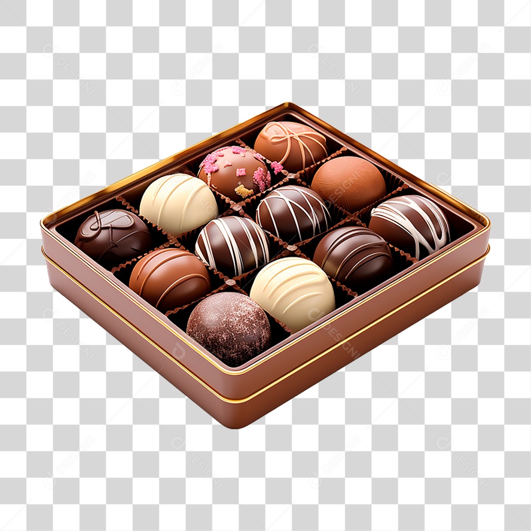 Caixa de Chocolate PNG Transparente