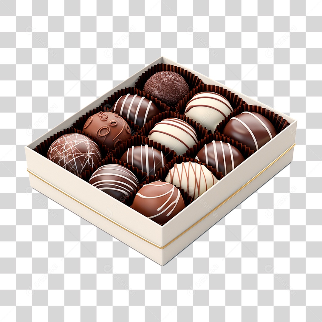 Caixa de Chocolate PNG Transparente