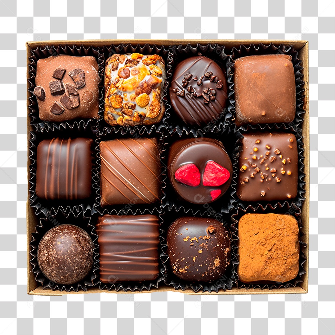 Caixa de Chocolate PNG Transparente