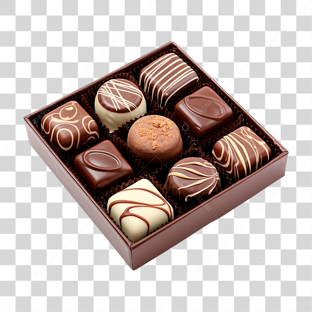 Caixa de Chocolate PNG Transparente