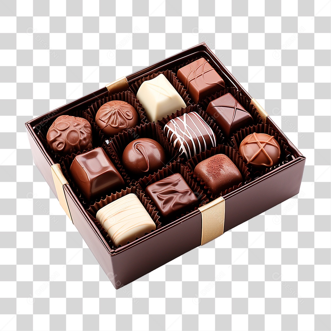 Caixa de Chocolate PNG Transparente