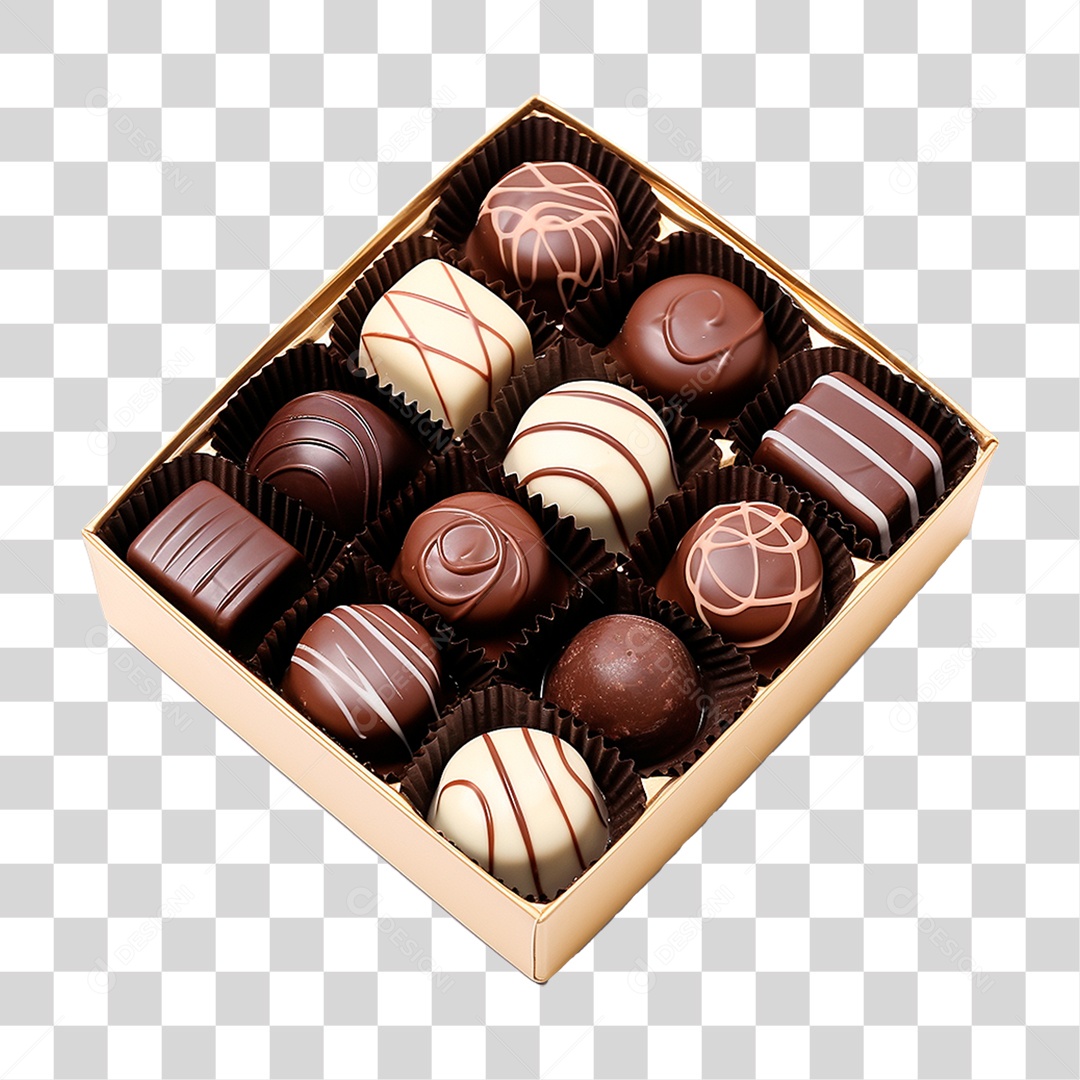 Caixa de Chocolate PNG Transparente