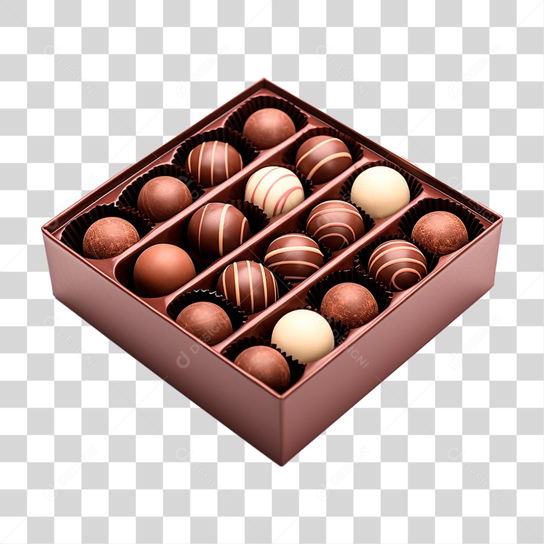 Caixa de Chocolate PNG Transparente