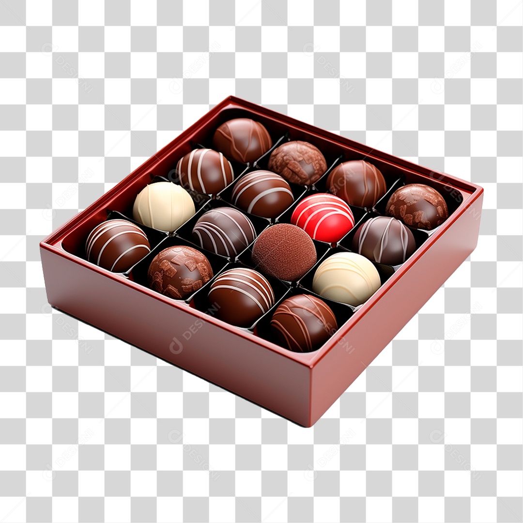 Caixa de Chocolate PNG Transparente