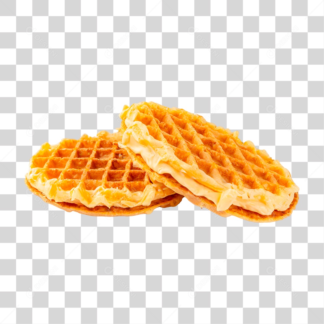 Waffles Recheado PNG Transparente