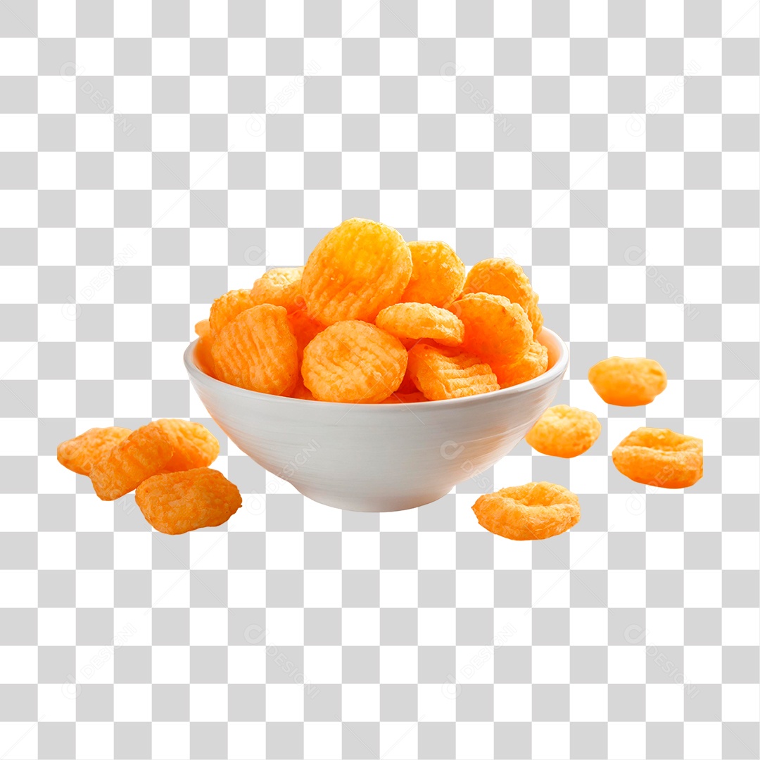 Tigela com Salgadinhos de Batata PNG Transparente