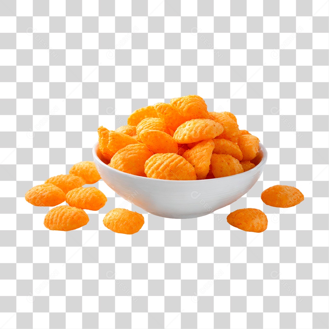 Tigela com Salgadinhos de Batata PNG Transparente