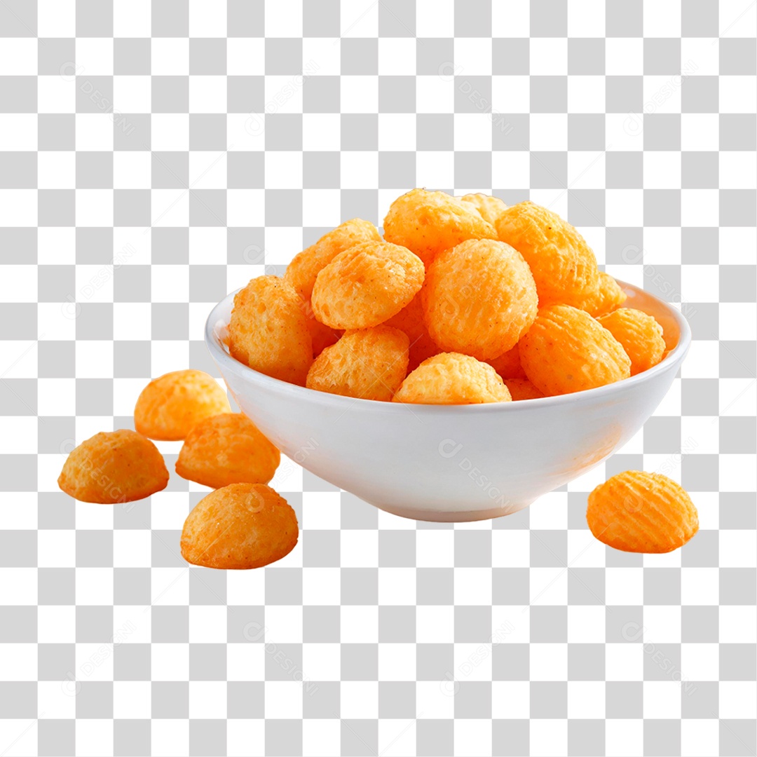 Tigela com Salgadinhos de Batata PNG Transparente