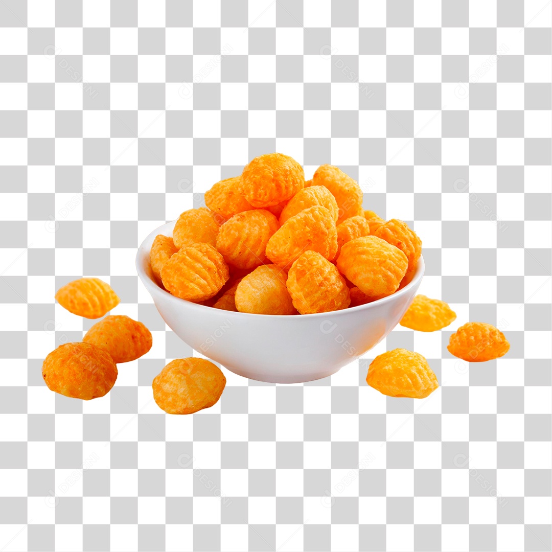 Tigela com Salgadinhos de Batata PNG Transparente