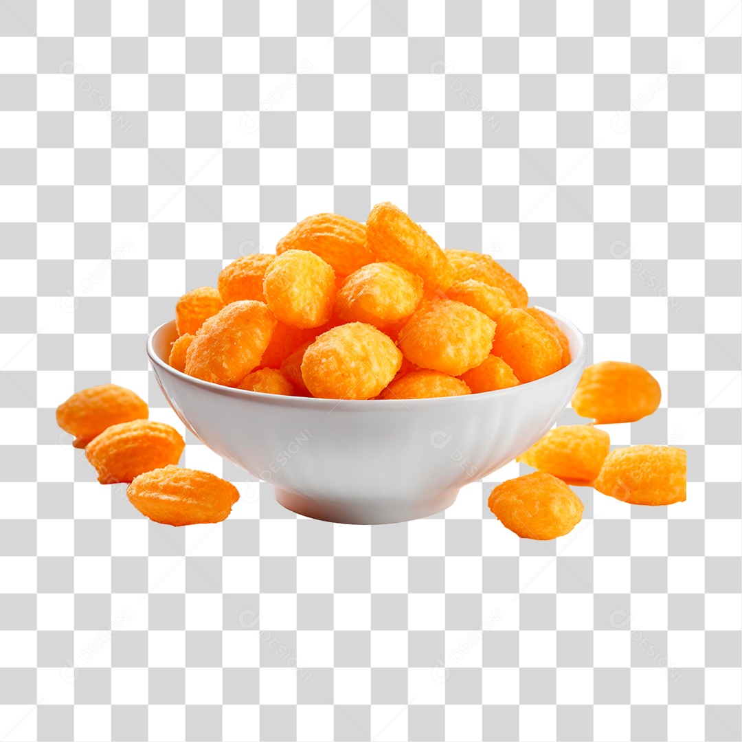 Tigela com Salgadinhos de Batata PNG Transparente