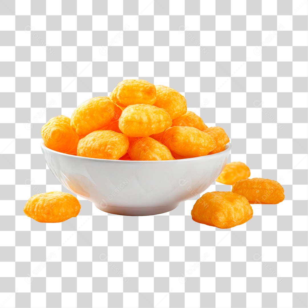 Tigela com Salgadinhos de Batata PNG Transparente