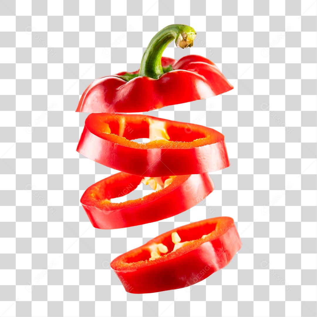Fatias de Pimentão Vermelho PNG Transparente