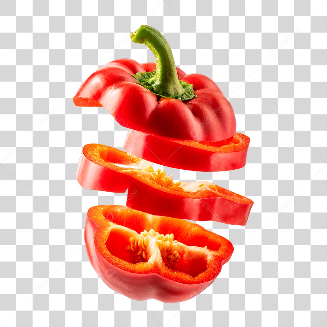 Fatias de Pimentão Vermelho PNG Transparente