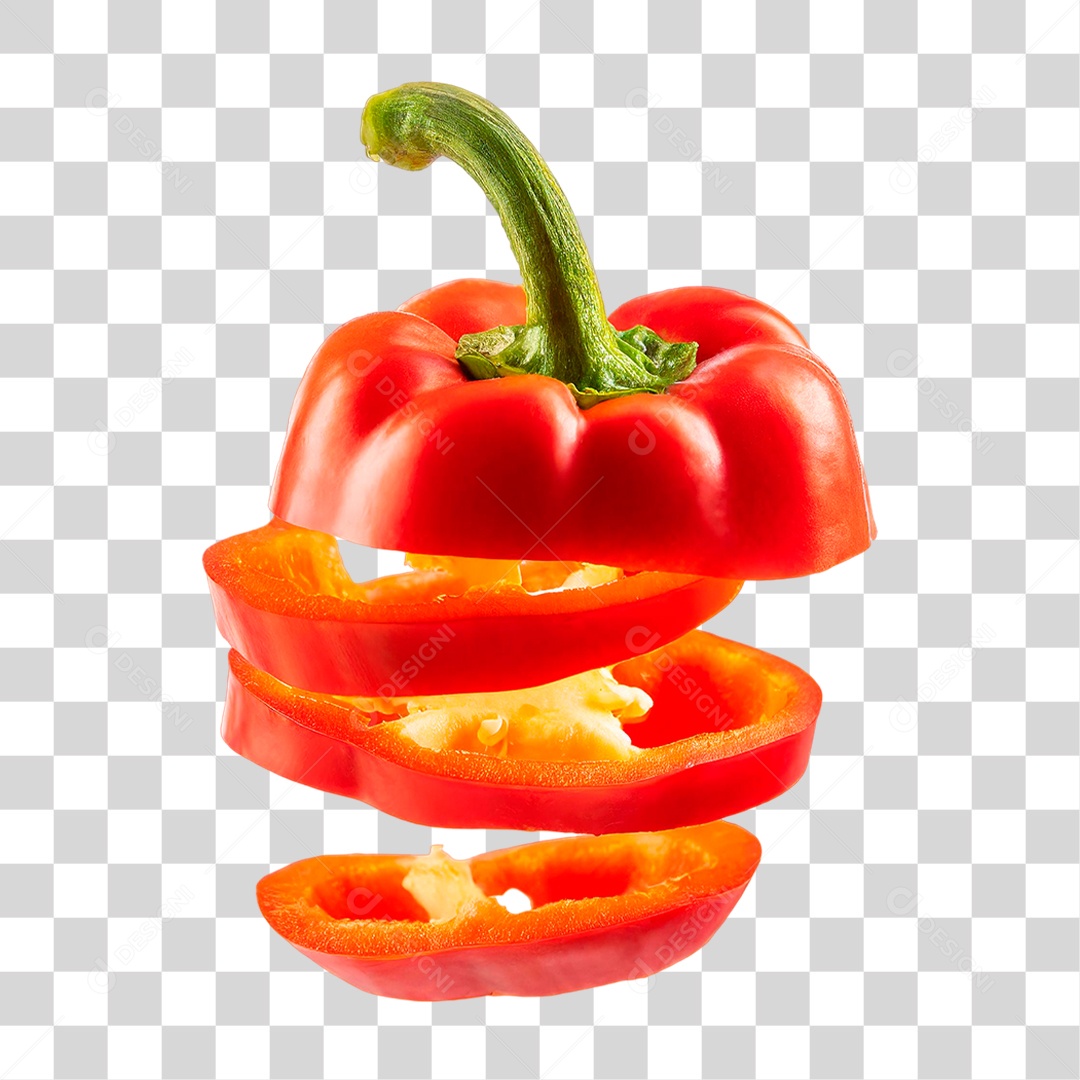 Fatias de Pimentão Vermelho PNG Transparente