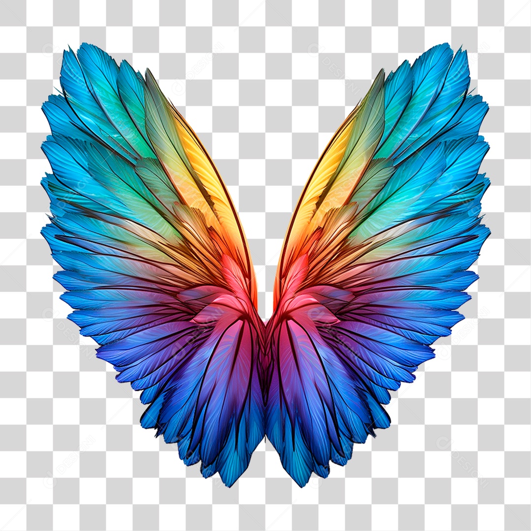 Asas Coloridas PNG Transparente