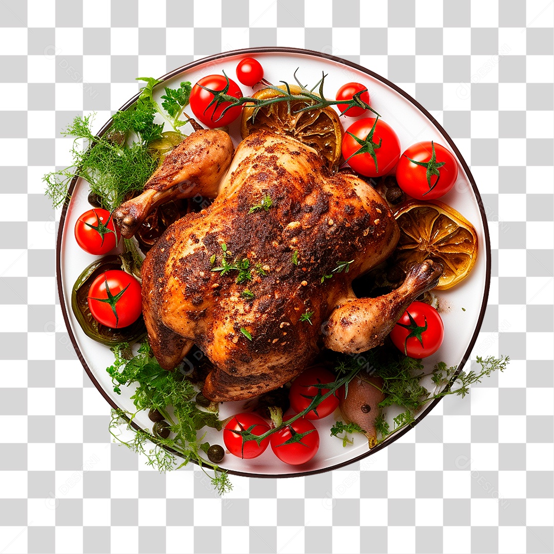 Prato de Frango Assado PNG Transparente