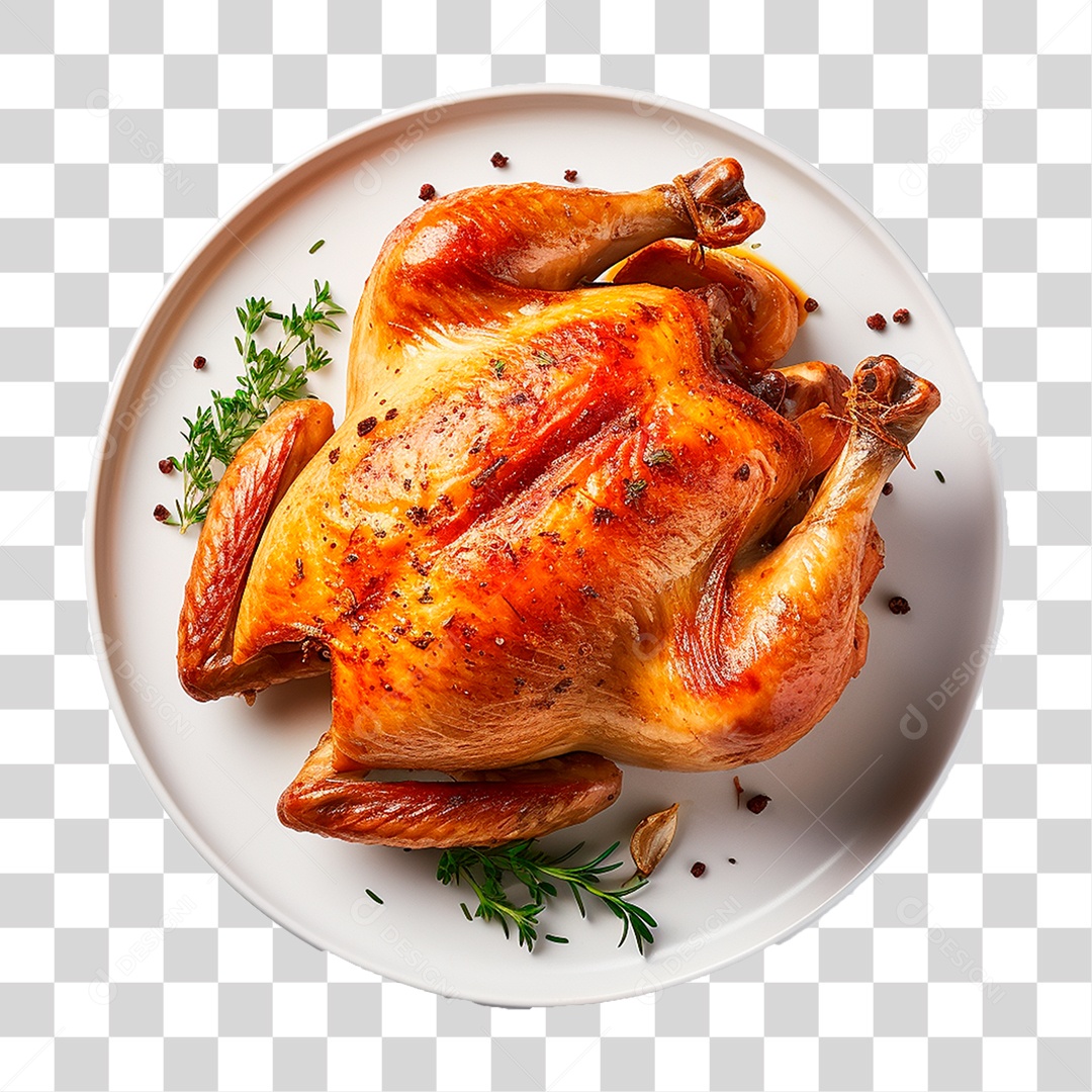 Prato de Frango Assado PNG Transparente